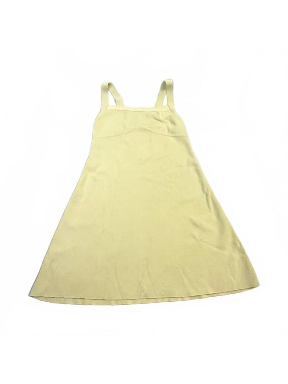 ZARA Beige Knit Square Neck Strappy Sleeveless Midi Slip Dress Women's L